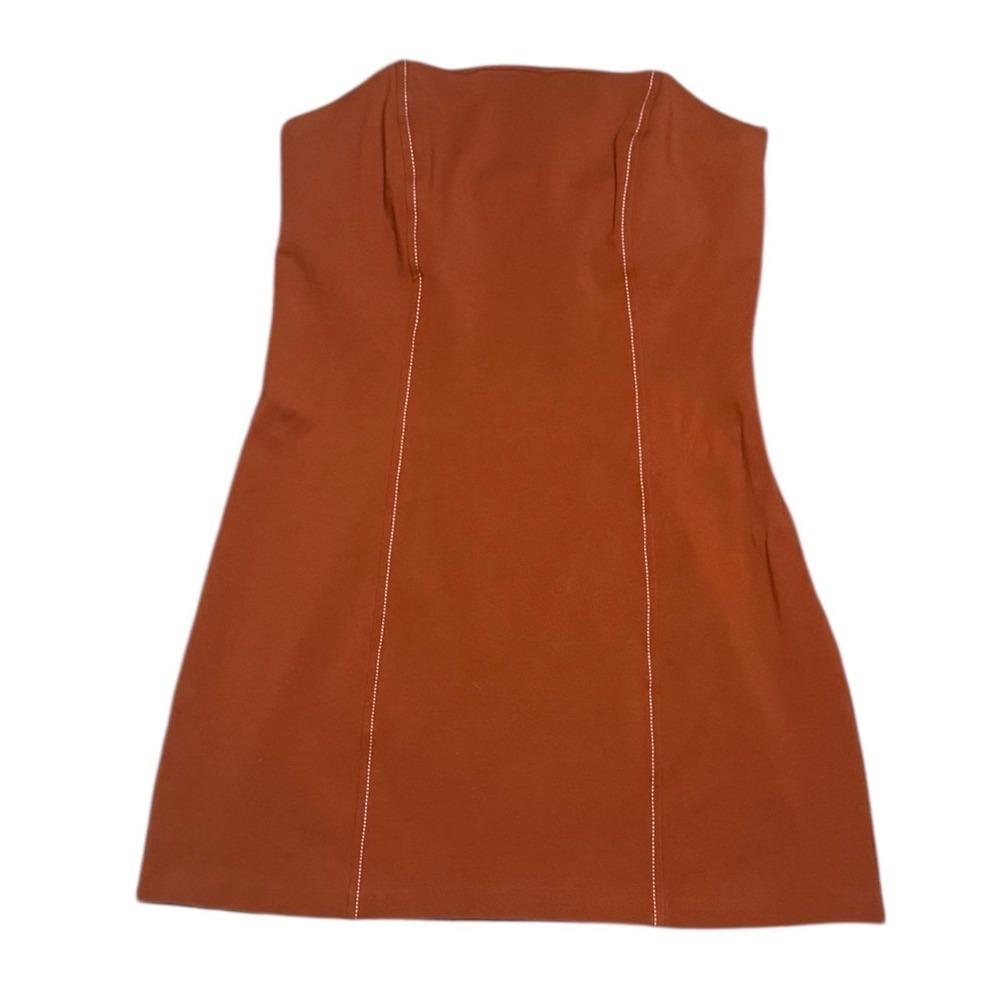 Free People Renna Mini Dress Large Rust Y2K Bodycon Event Strapless Sexy